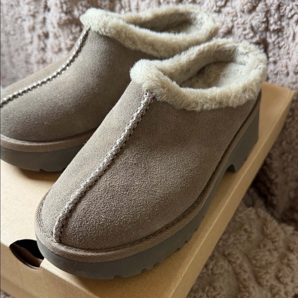 Ugg Brown Suede Shearling Lined Clogs - image 2